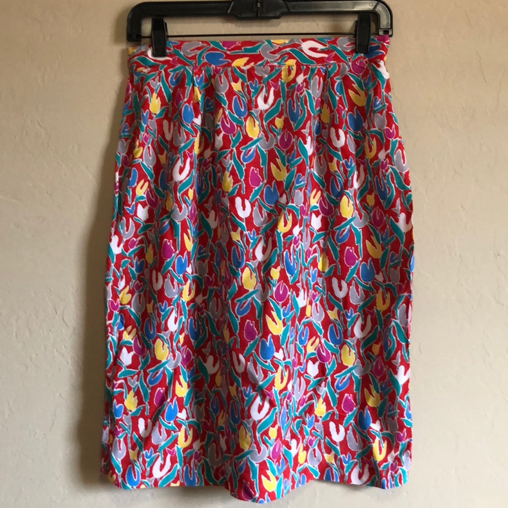 Vintage Floral Print Skirt